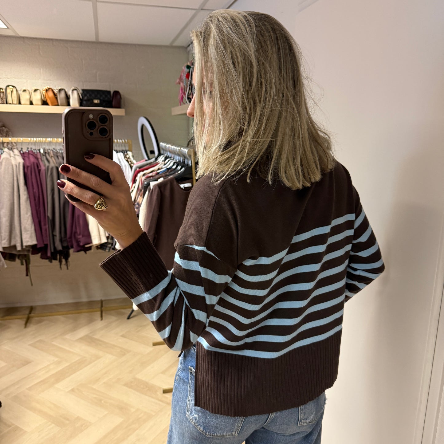 Trui Mary Streep Blauw Bruin