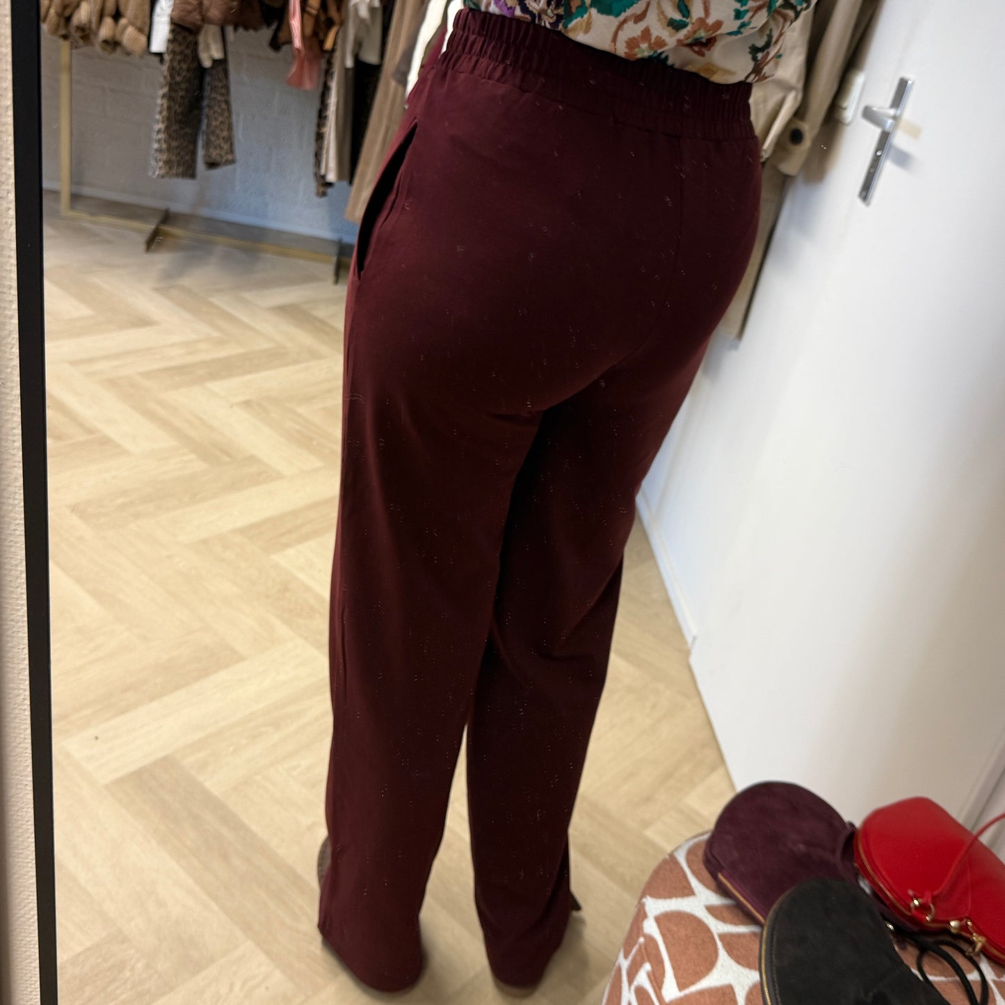 Broek Stephanie Katoen Burgundy