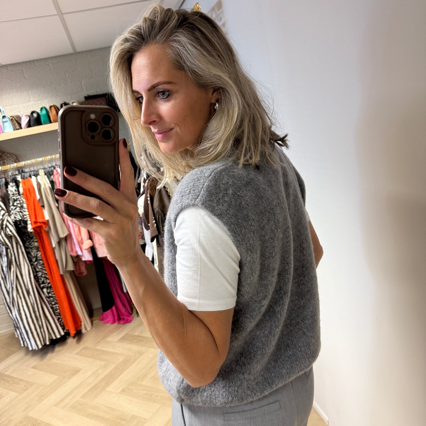 Gilet Claudia Alpaca Grijs