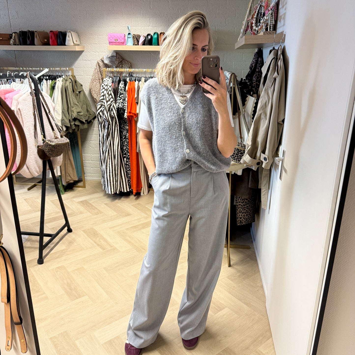Gilet Claudia Alpaca Grijs