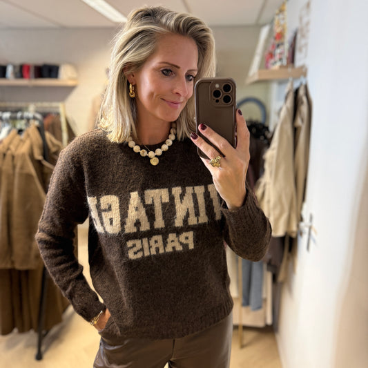 Trui Vintage Paris Bruin