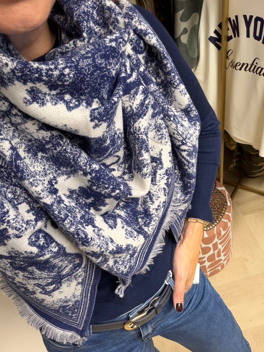 Sjaal Driehoek Toile Blauw