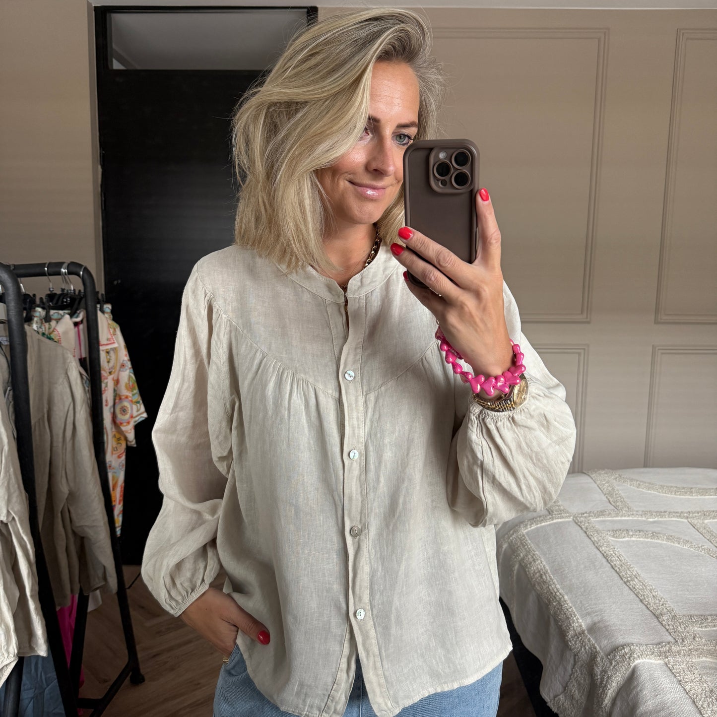 Blouse Beau Linnen Beige