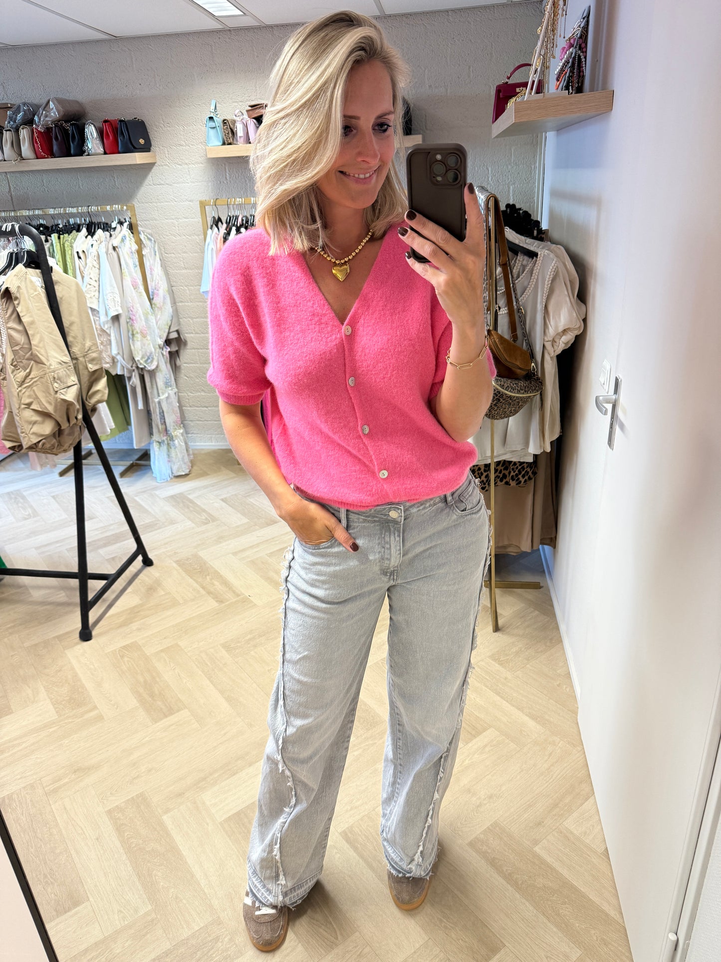 Vest Claudia Alpaca Roze