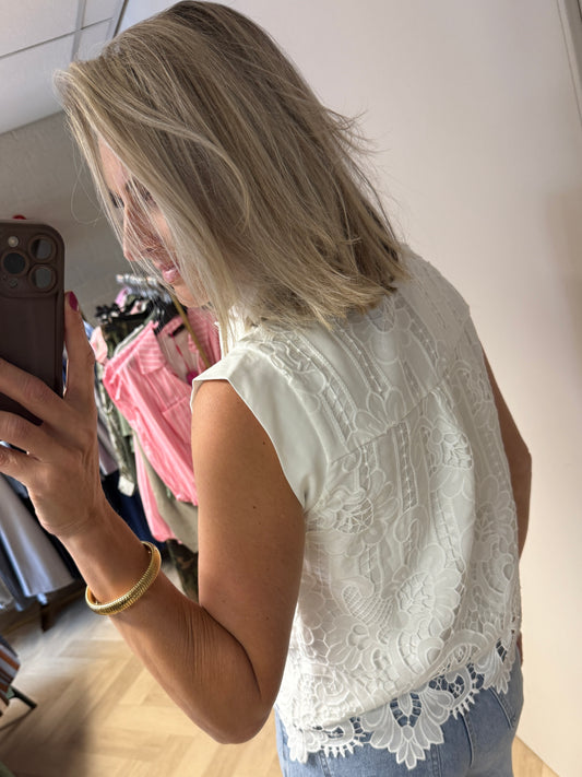 Blouse Mandy Broderie Anglaise Wit
