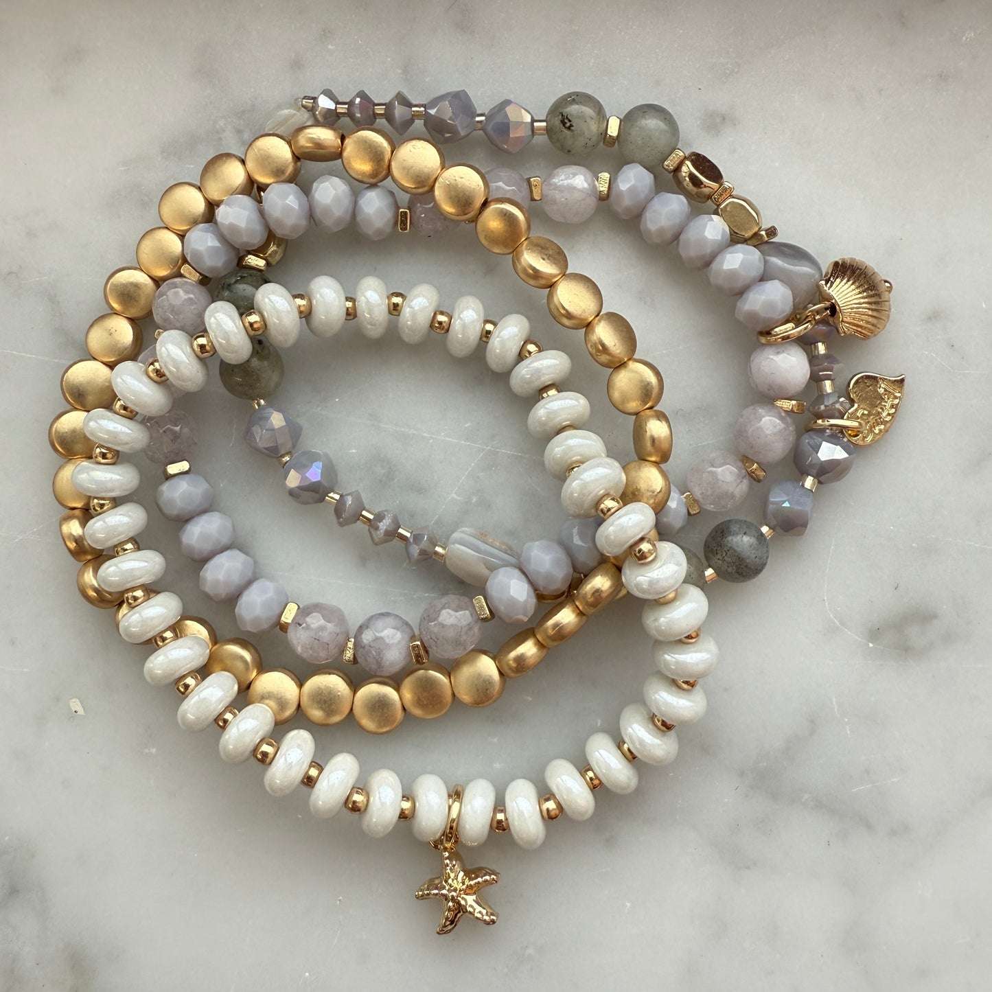 Armband Set Cannes Beige Grijs