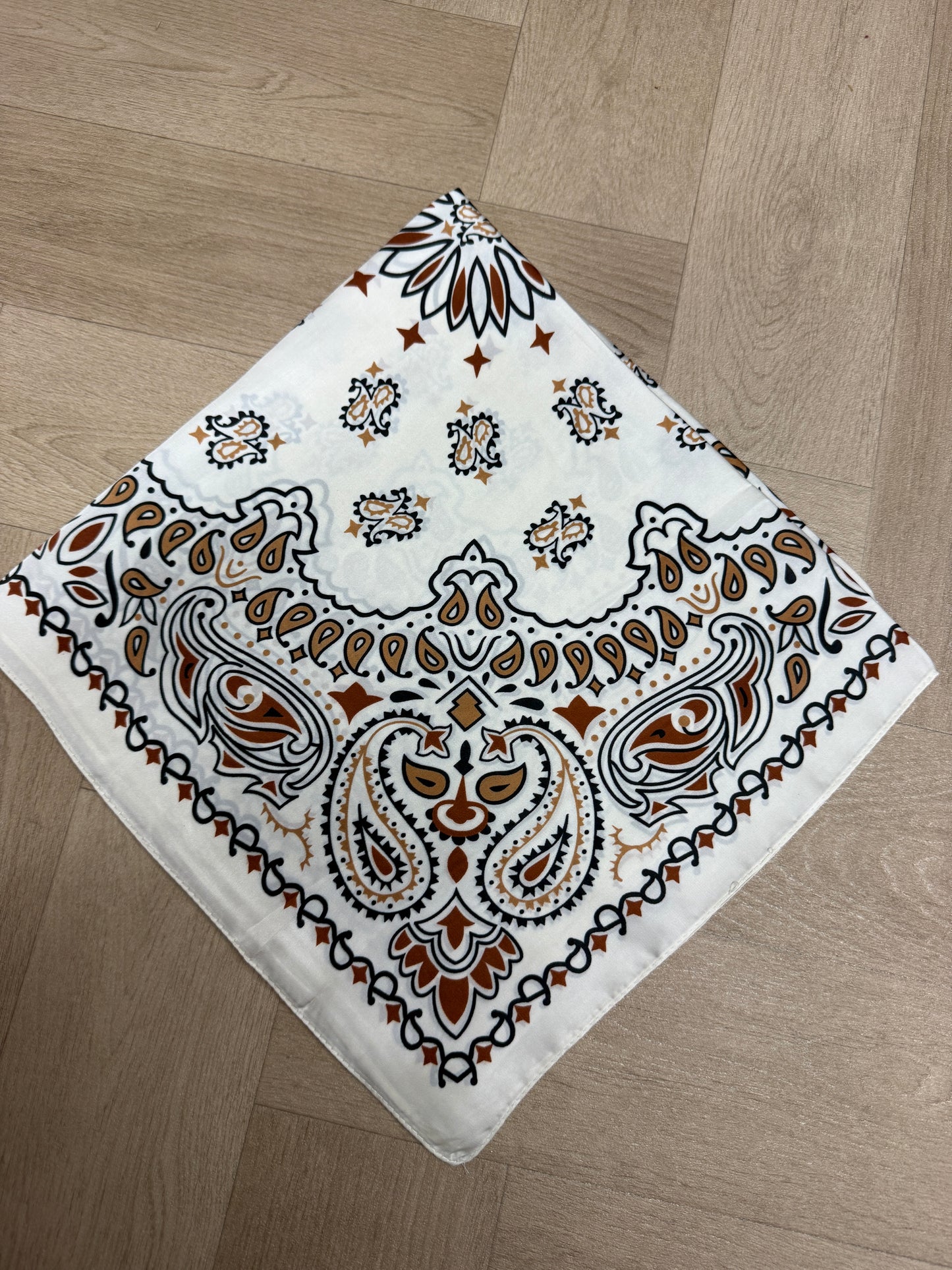 Sjaal Silka Bandana Bruin Wit