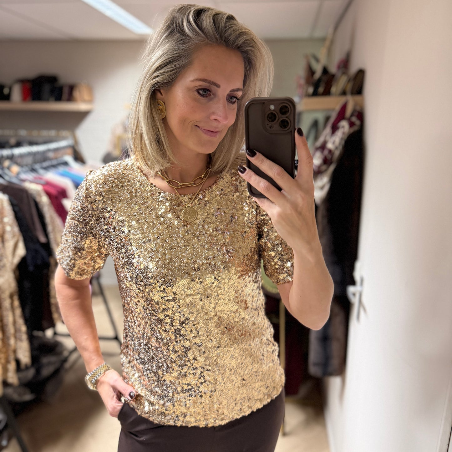 Shirt Donna Paillet Goud