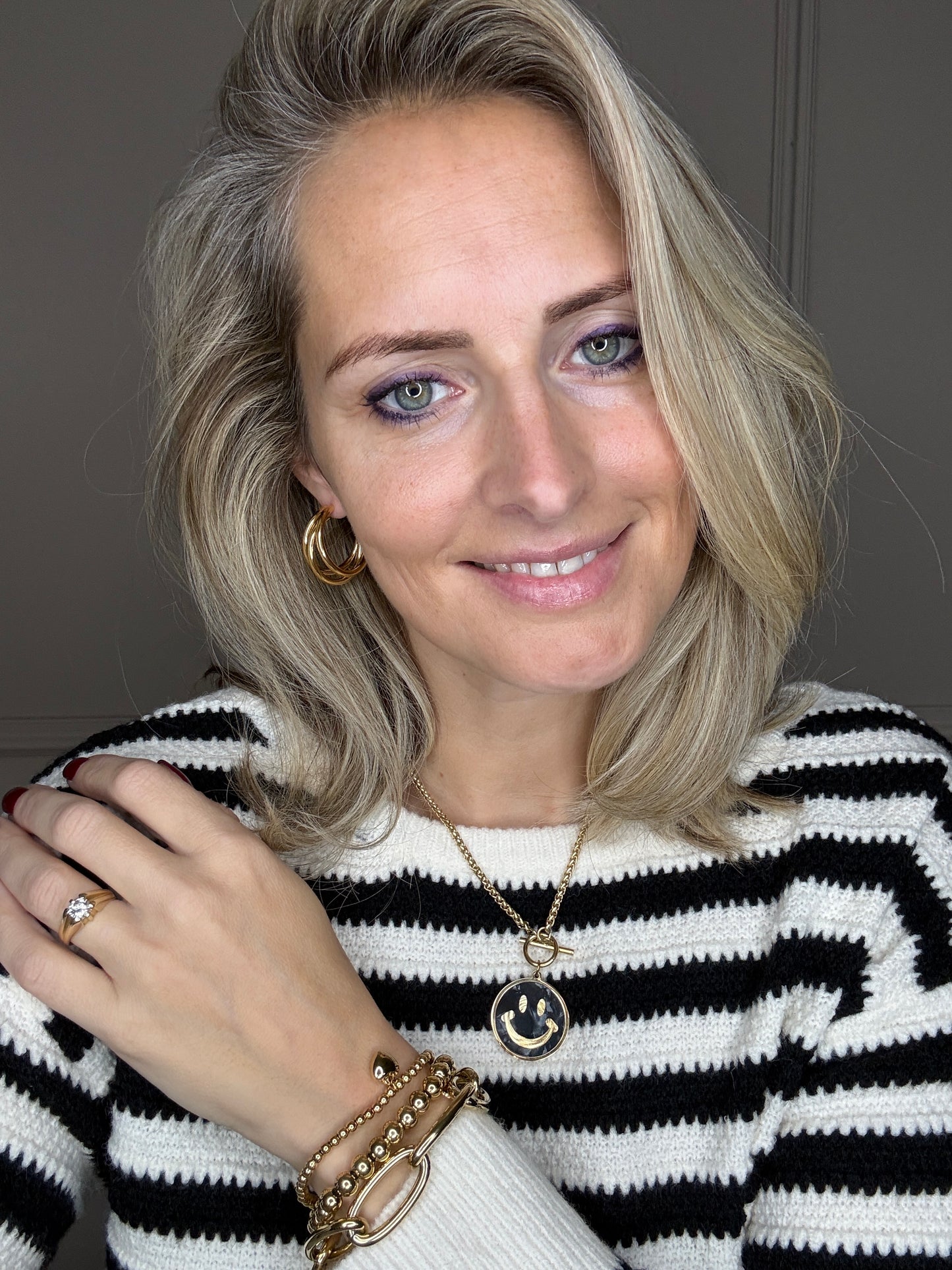 Ketting Smiley Grijs Zwart