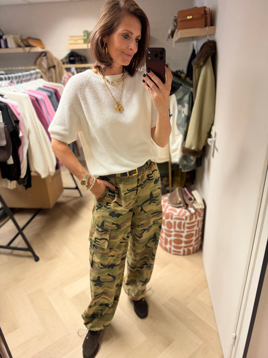 Trui Claudia Alpaca Korte Mouw Offwhite