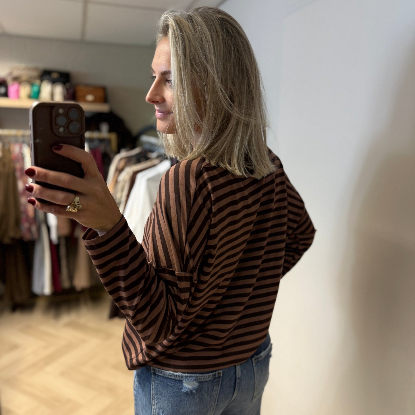 Shirt Macy Streep Mokka Bruin