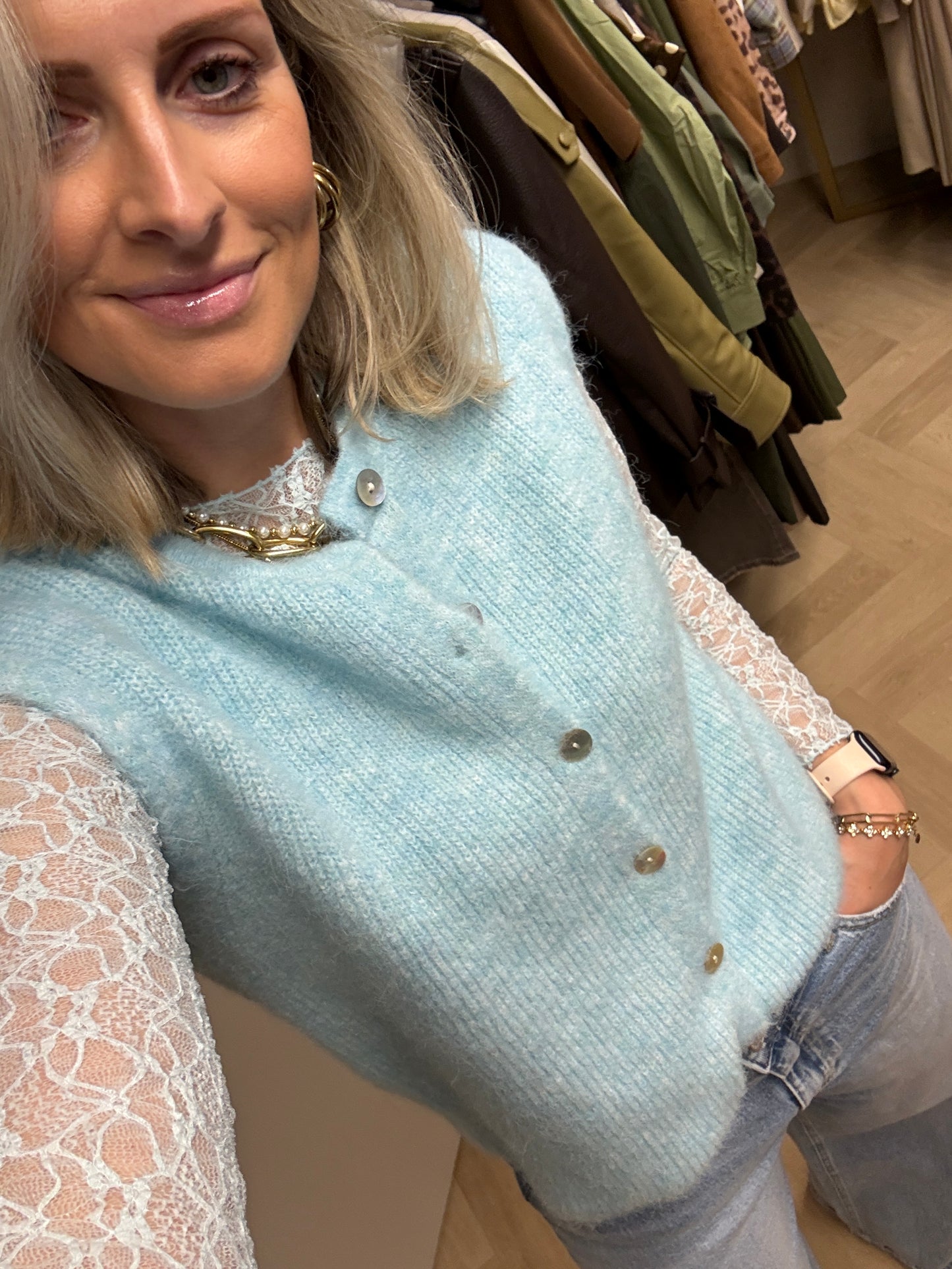 Vest Gilet Claire Lichtblauw