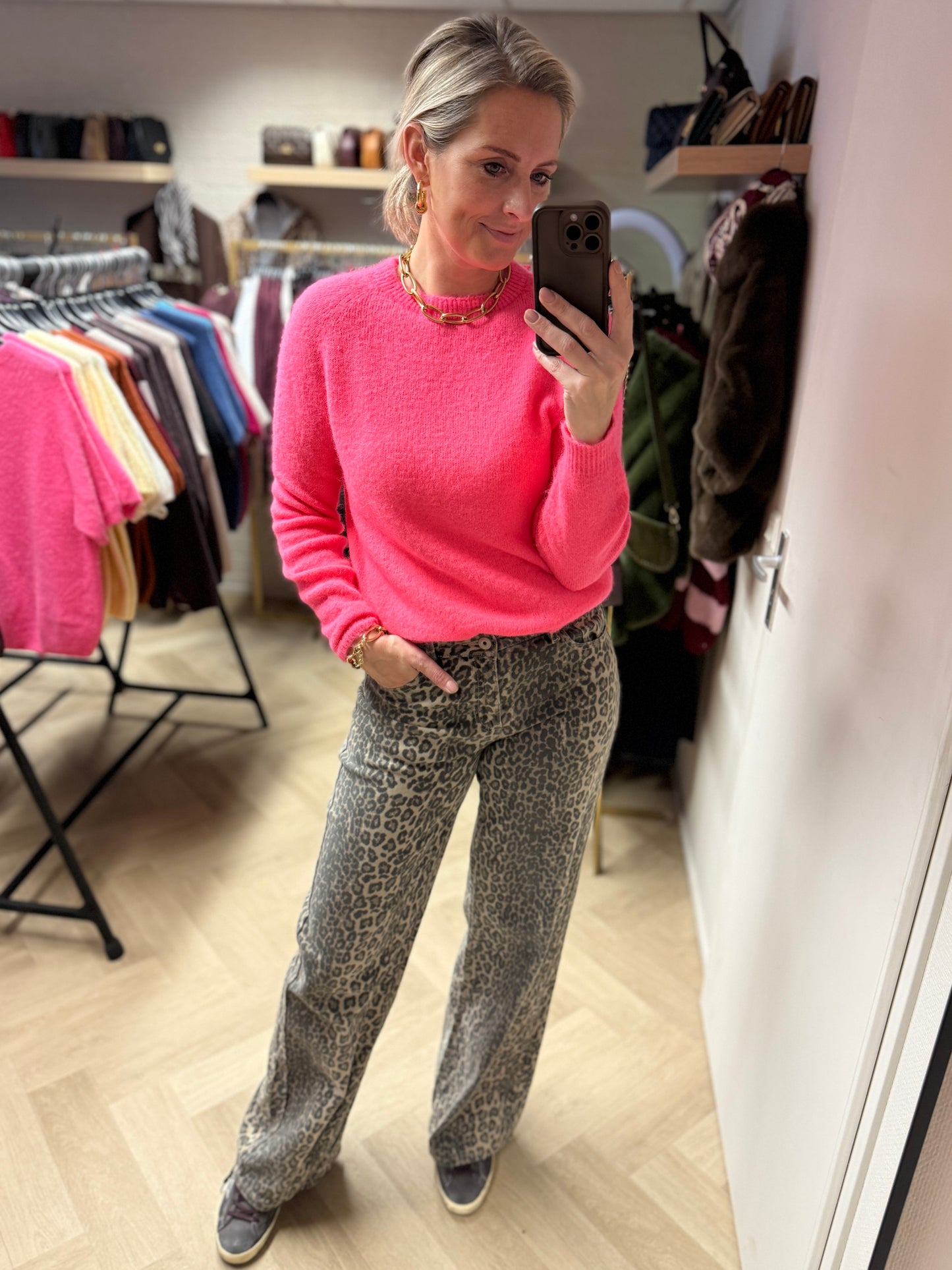 Trui Claudia Alpaca Lange Mouw Bubblegum