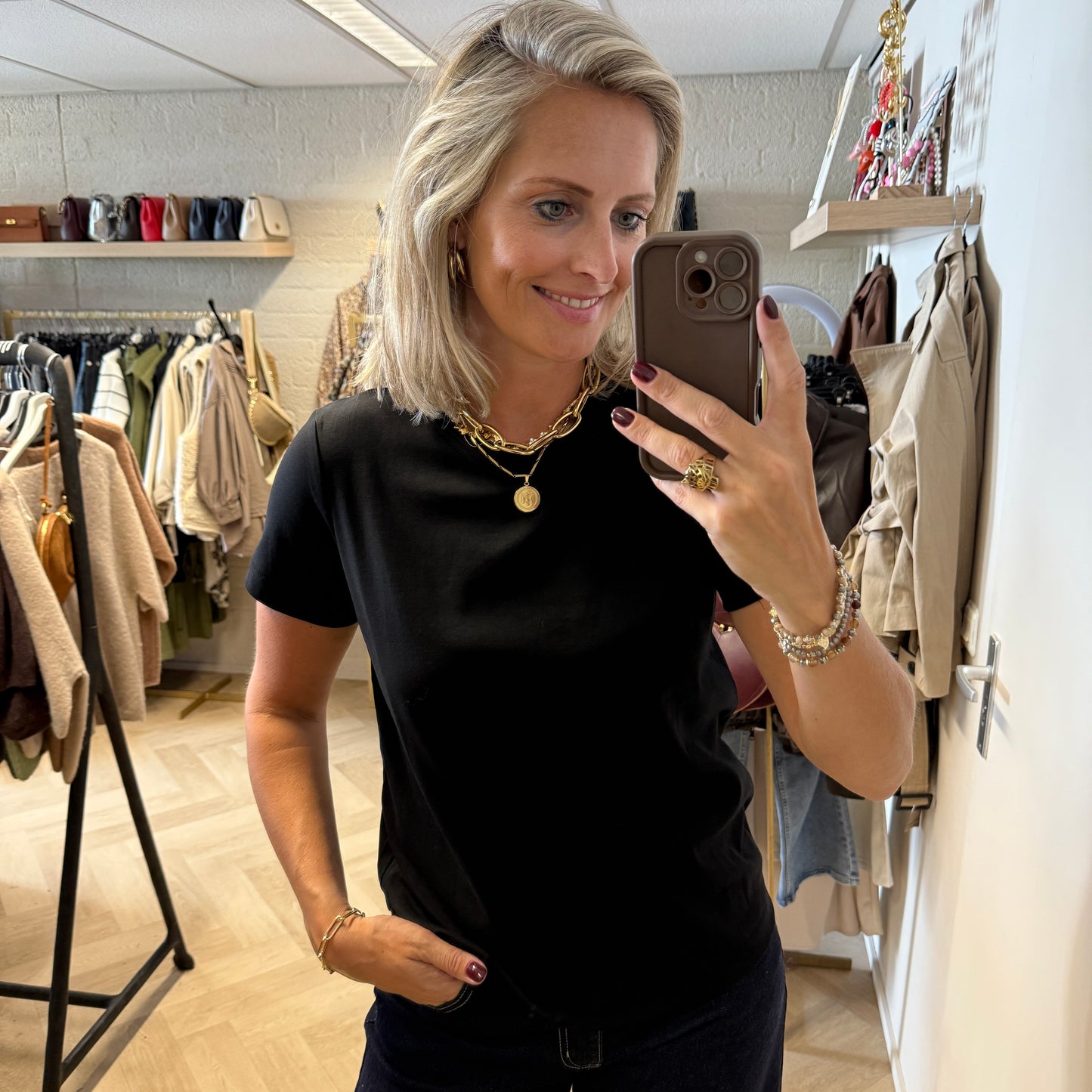 T-shirt Basis Zwart