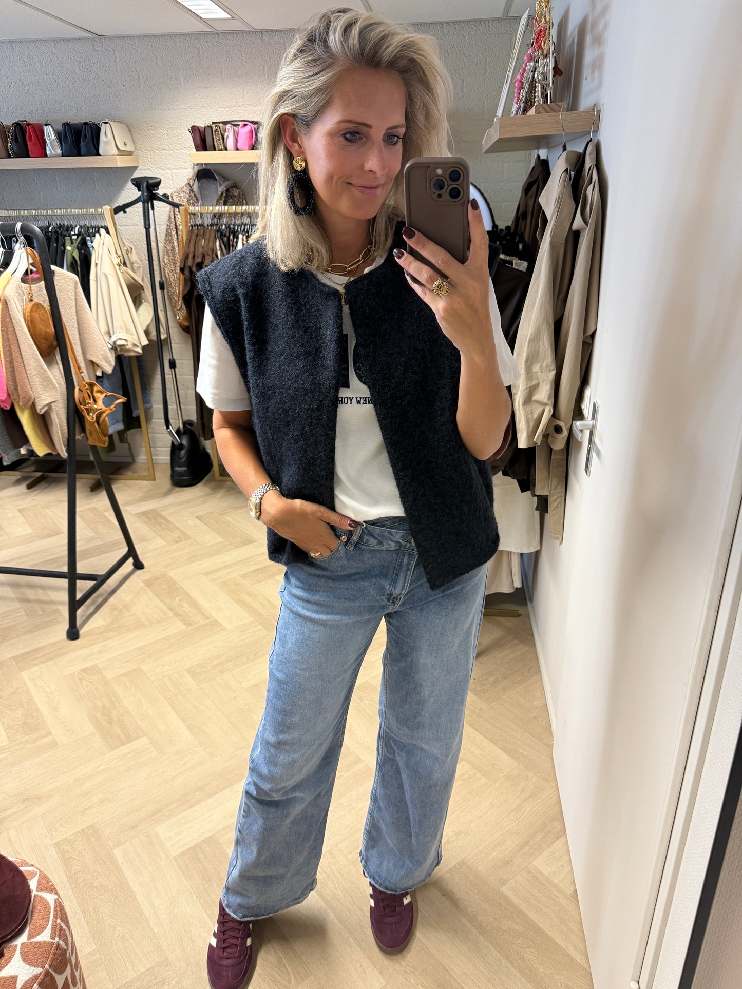 Vest Maxine Furry Donkerblauw