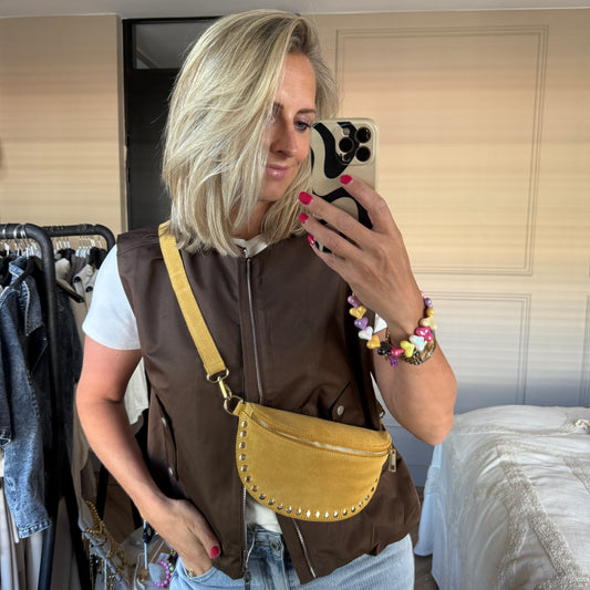 Tas Debby Suède Studs Butteryellow