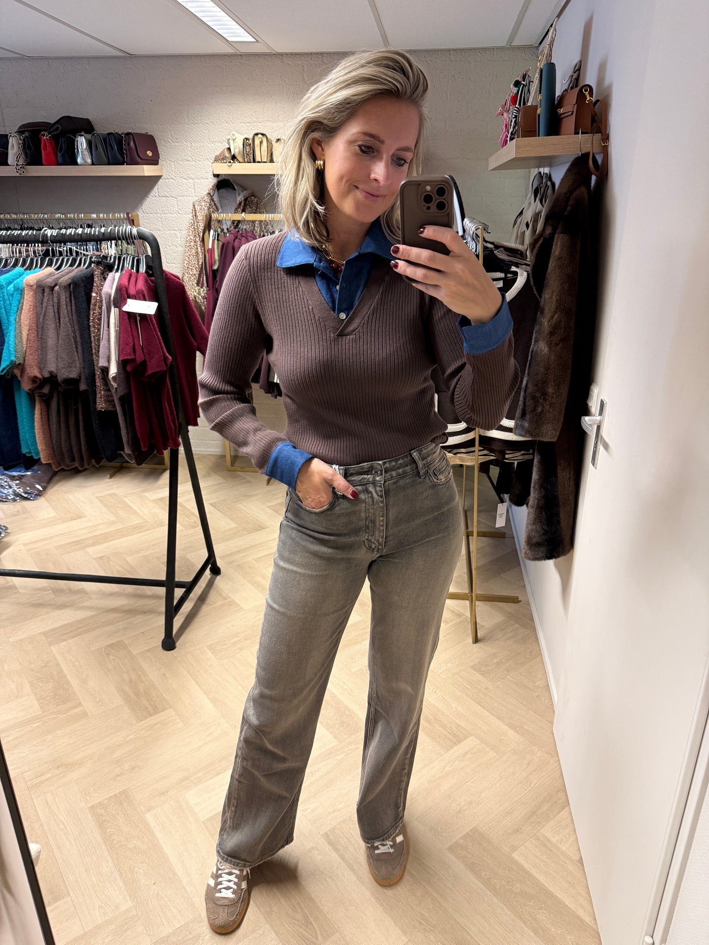 Trui Elza Denim Knit Choco