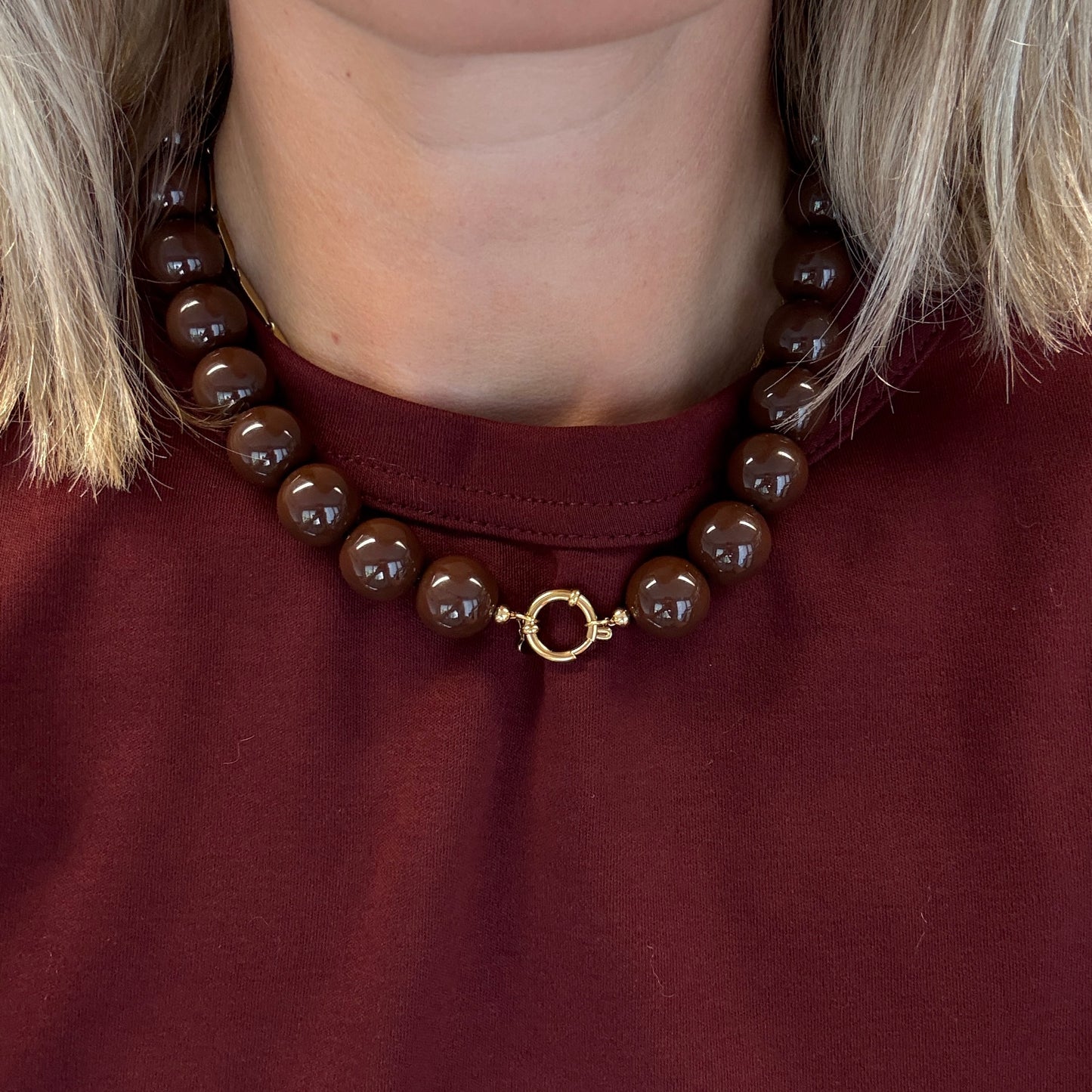Ketting Isa Kralen Bruin
