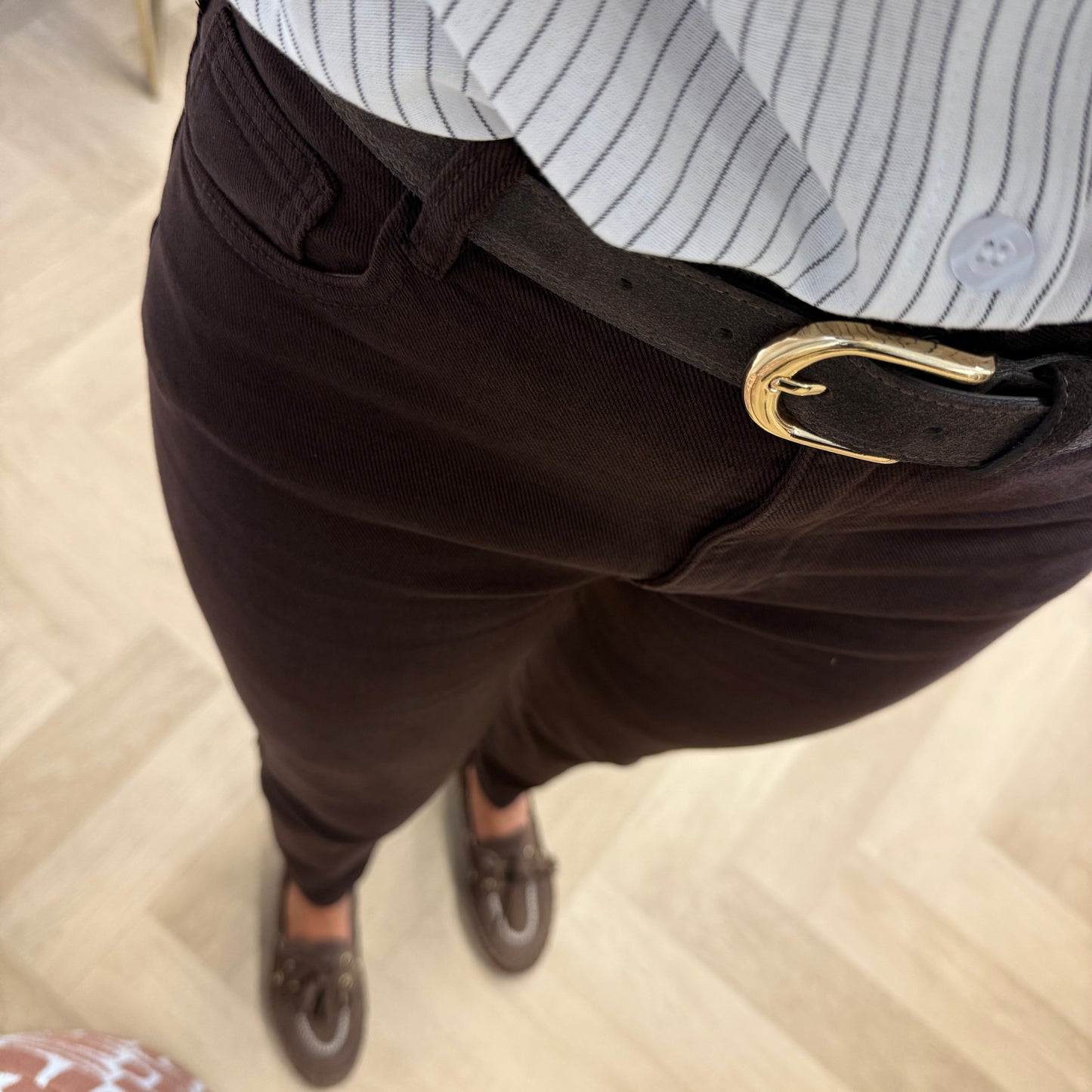 Jeans Eva Mom Fit Choco Bruin