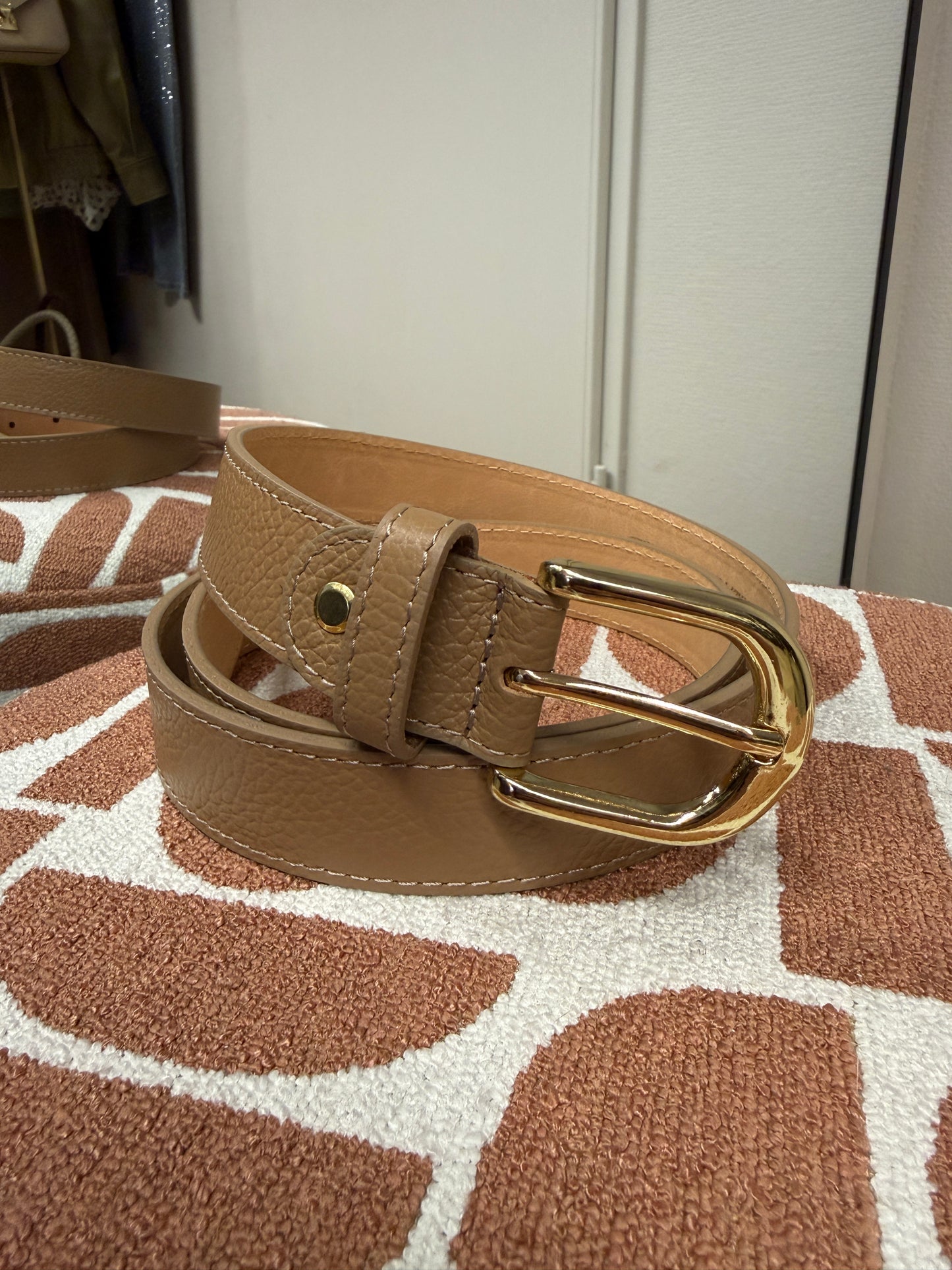 Riem Suus Leer Camel Goud