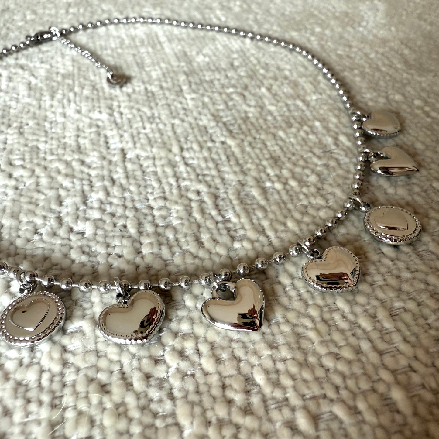 Ketting Bibi Hartjes Zilver