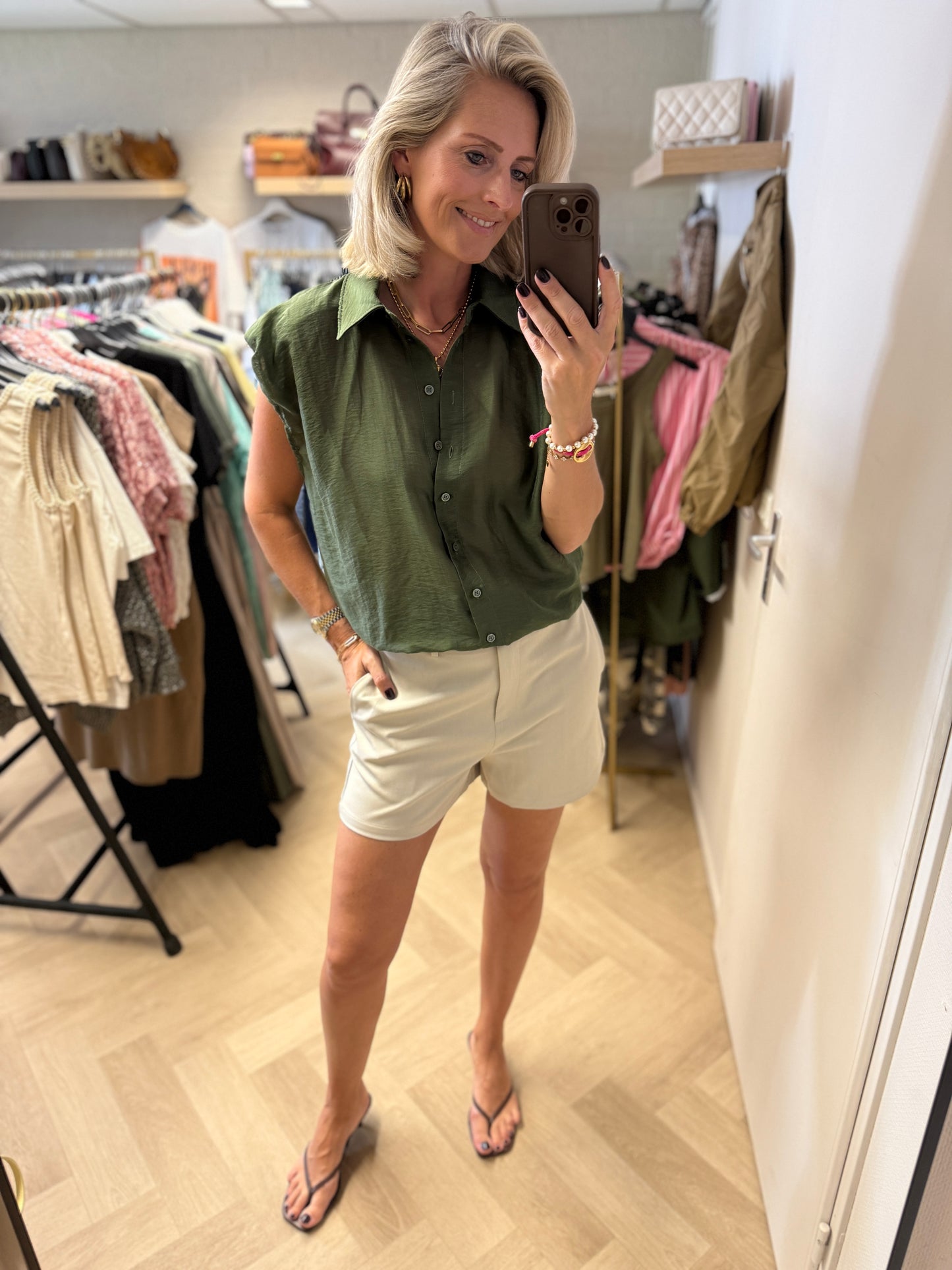 Blouse Kimmie Transparant Armygroen