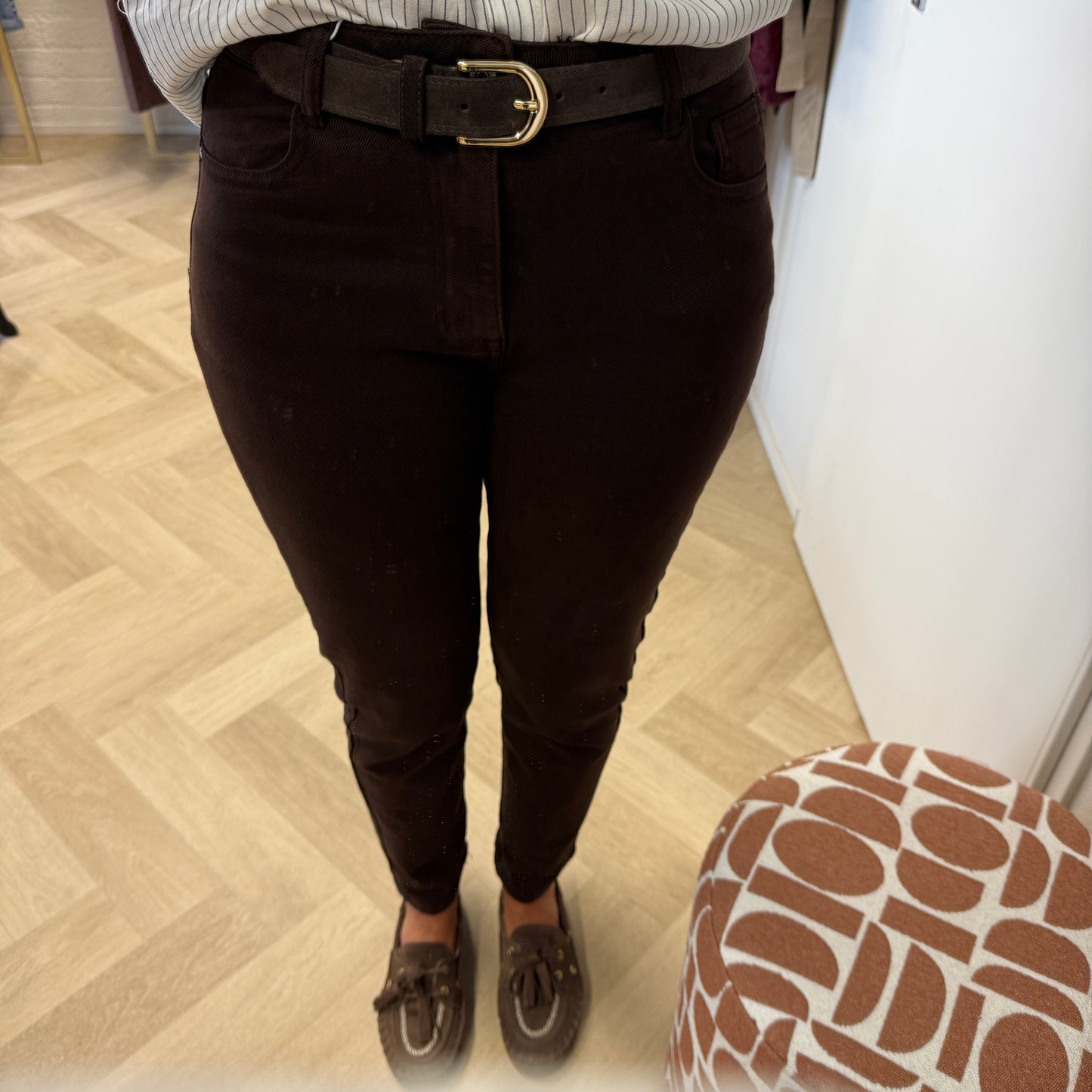 Jeans Eva Mom Fit Choco Bruin
