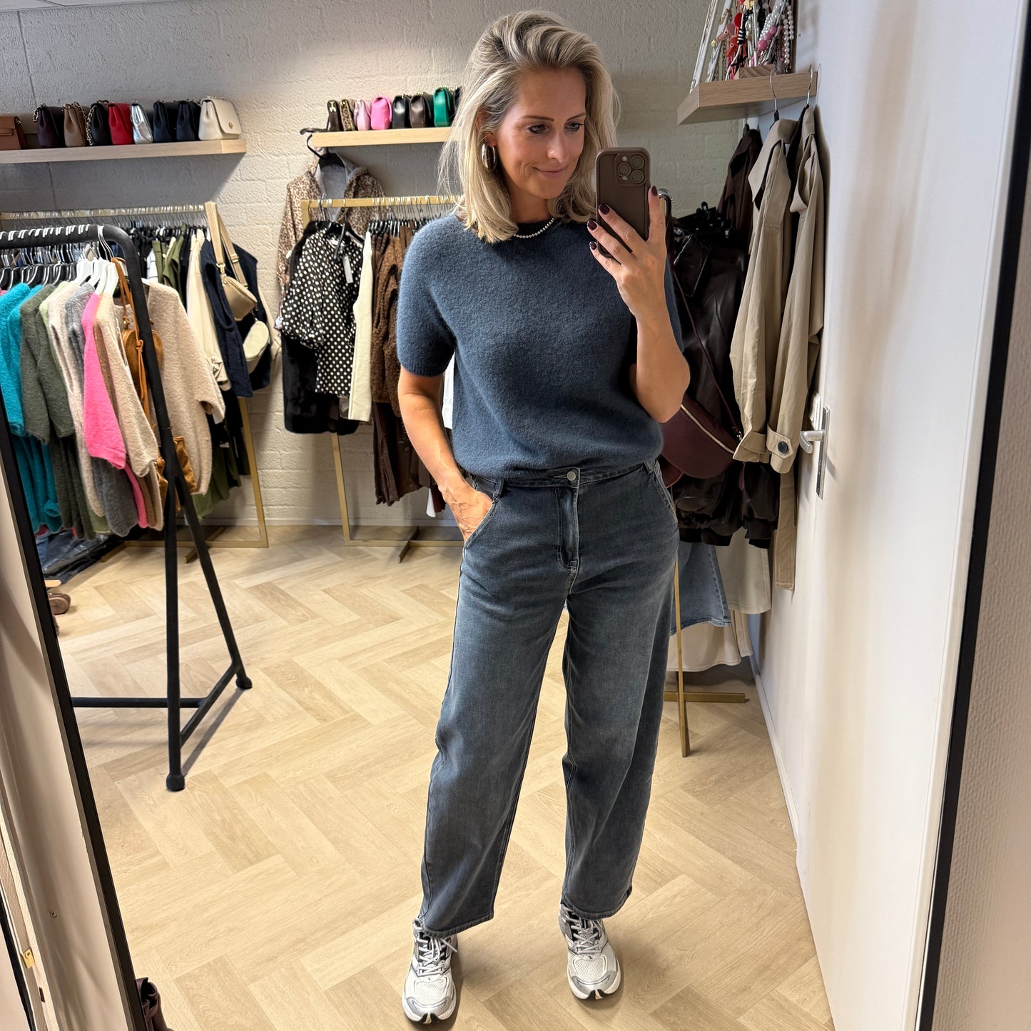 Trui Claudia Alpaca Steenblauw