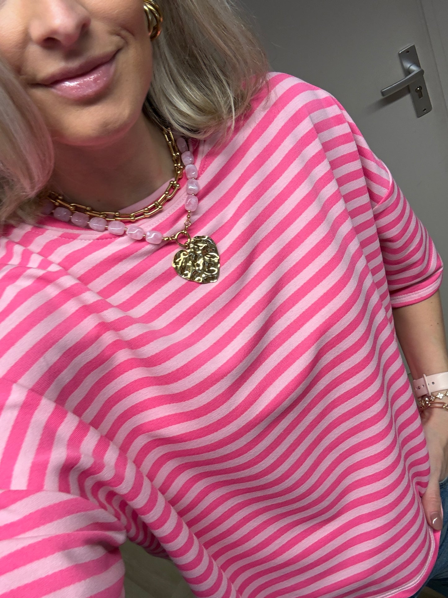 Ketting Dolly Gouden Hart Roze