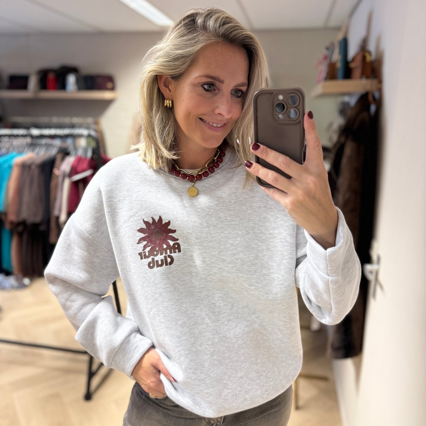 Sweater Amour Club Grey Melange