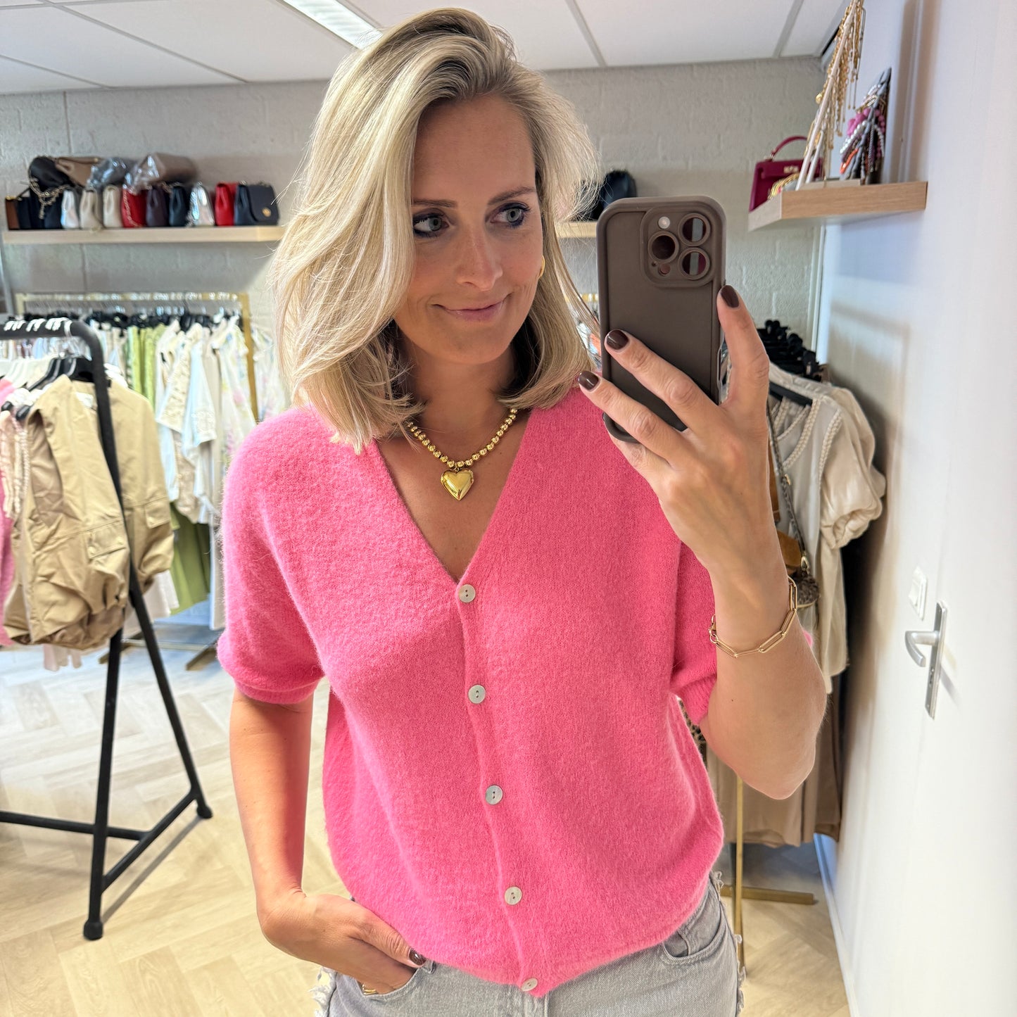 Vest Claudia Alpaca Roze