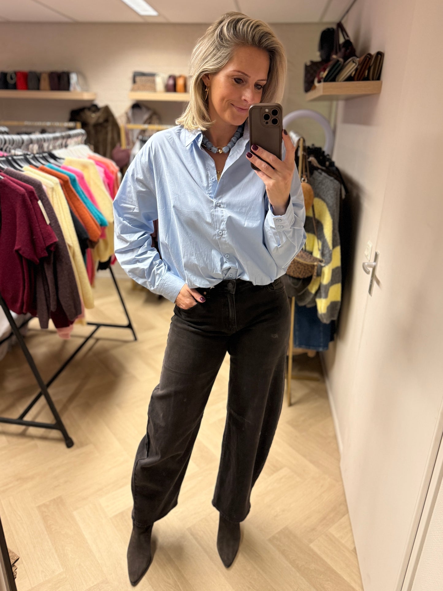 Blouse Day Pof Lichtblauw