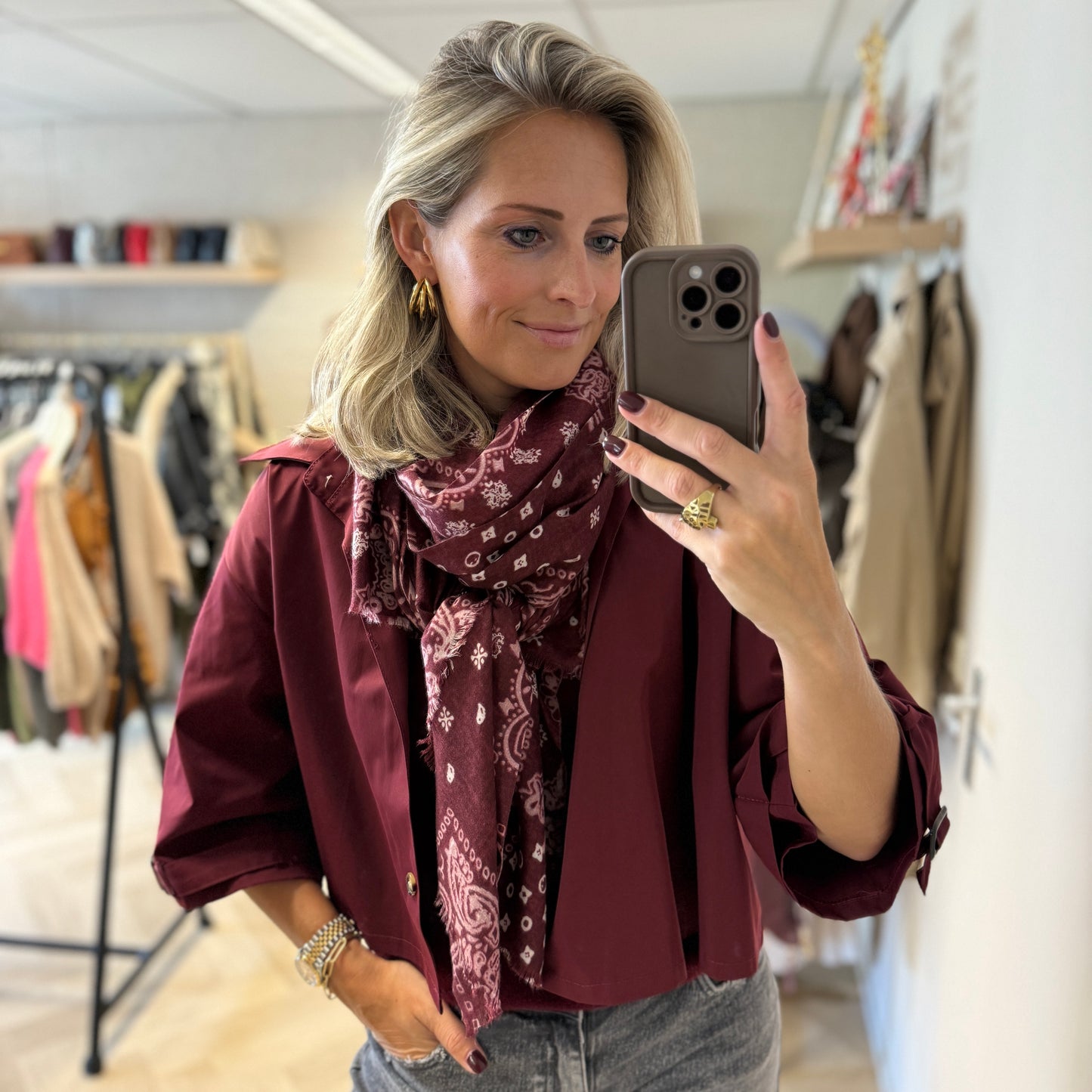 Sjaal Paisley Burgundy