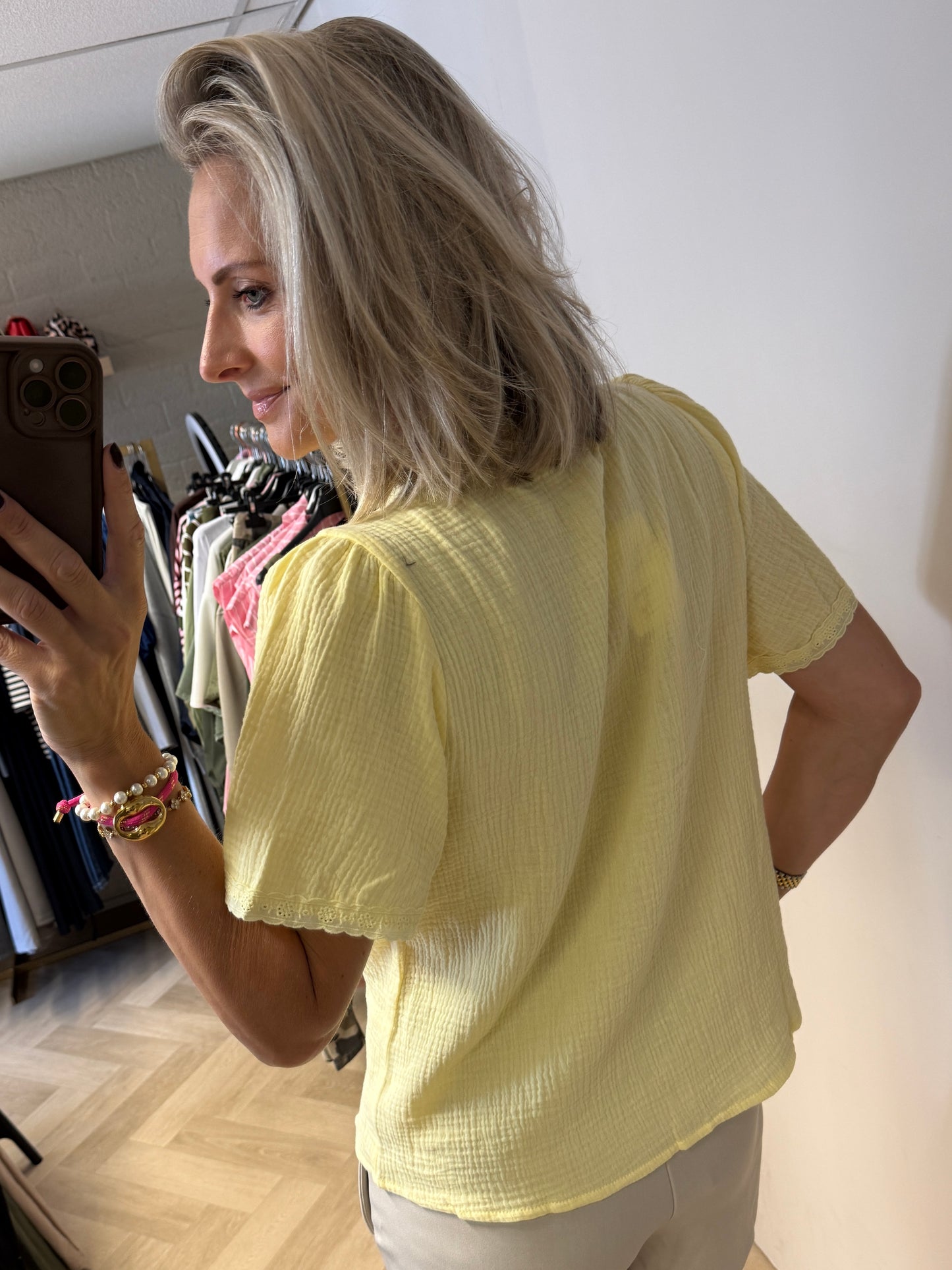 Blouse Marie Mousseline Zachtgeel