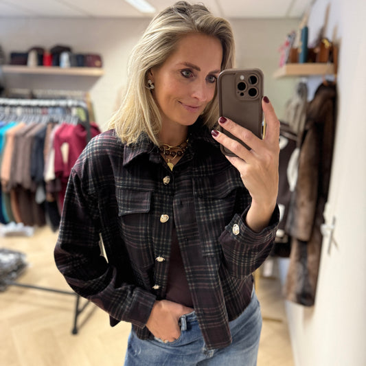 Vest Lieke Ruit Bordeaux