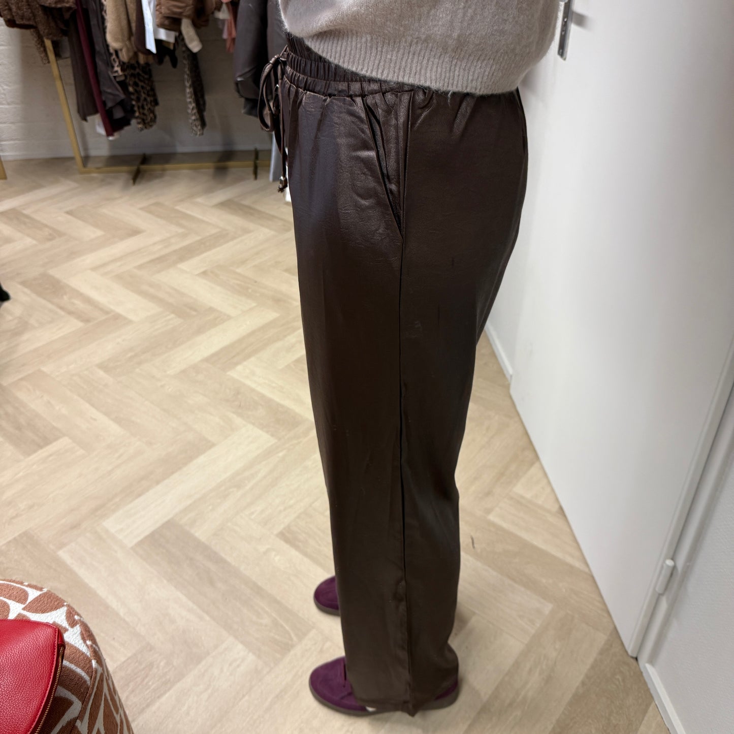 Broek Janice Satijn Choco