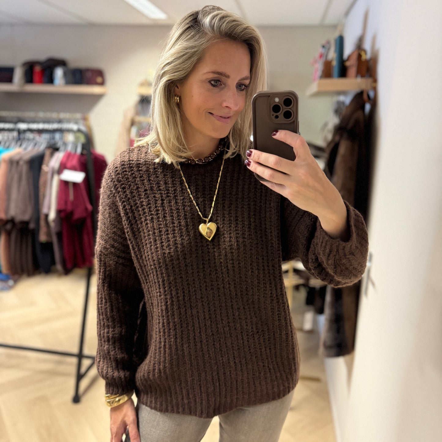 Trui Jet Grof Gebreid Choco