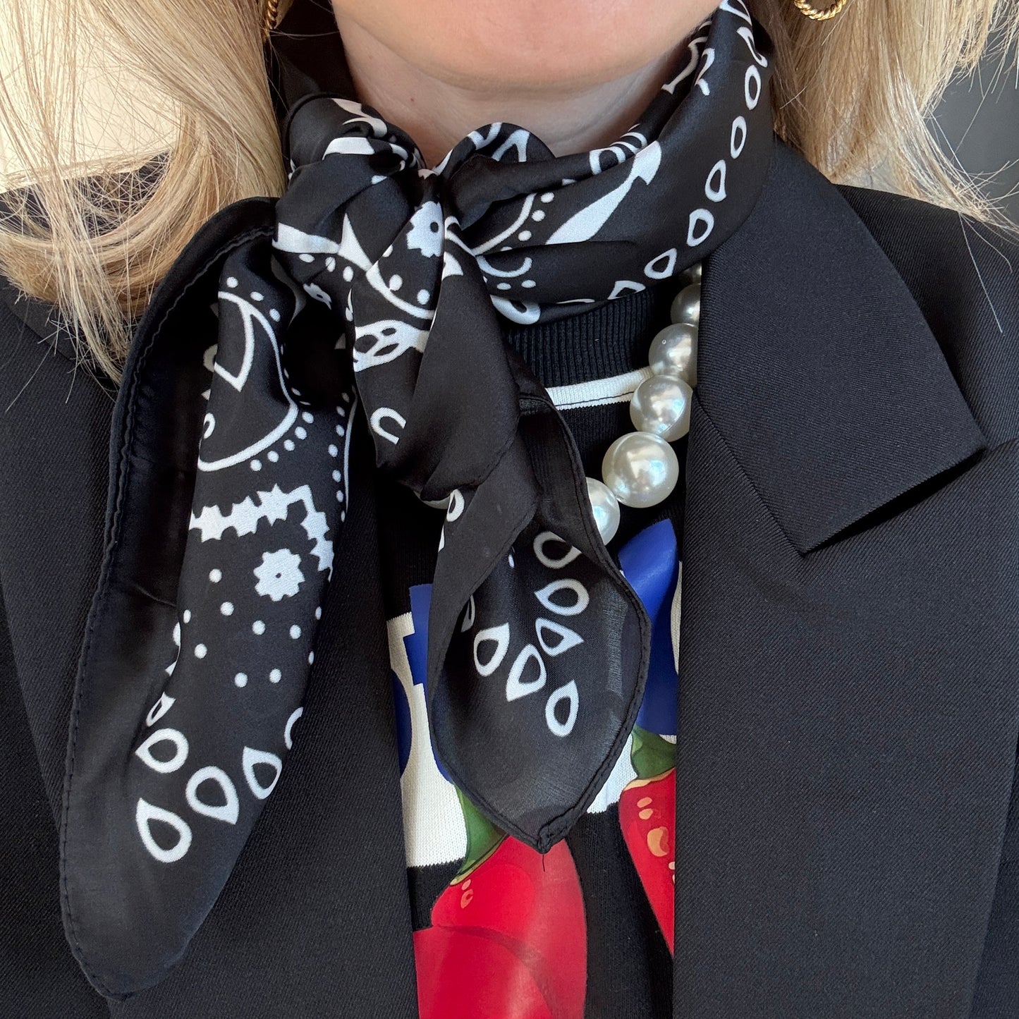 Sjaal Silky Bandana Zwart