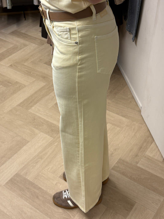 Jeans Laulia Wide Leg Zachtgeel