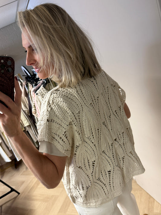 Vest Elize Crochet Beige