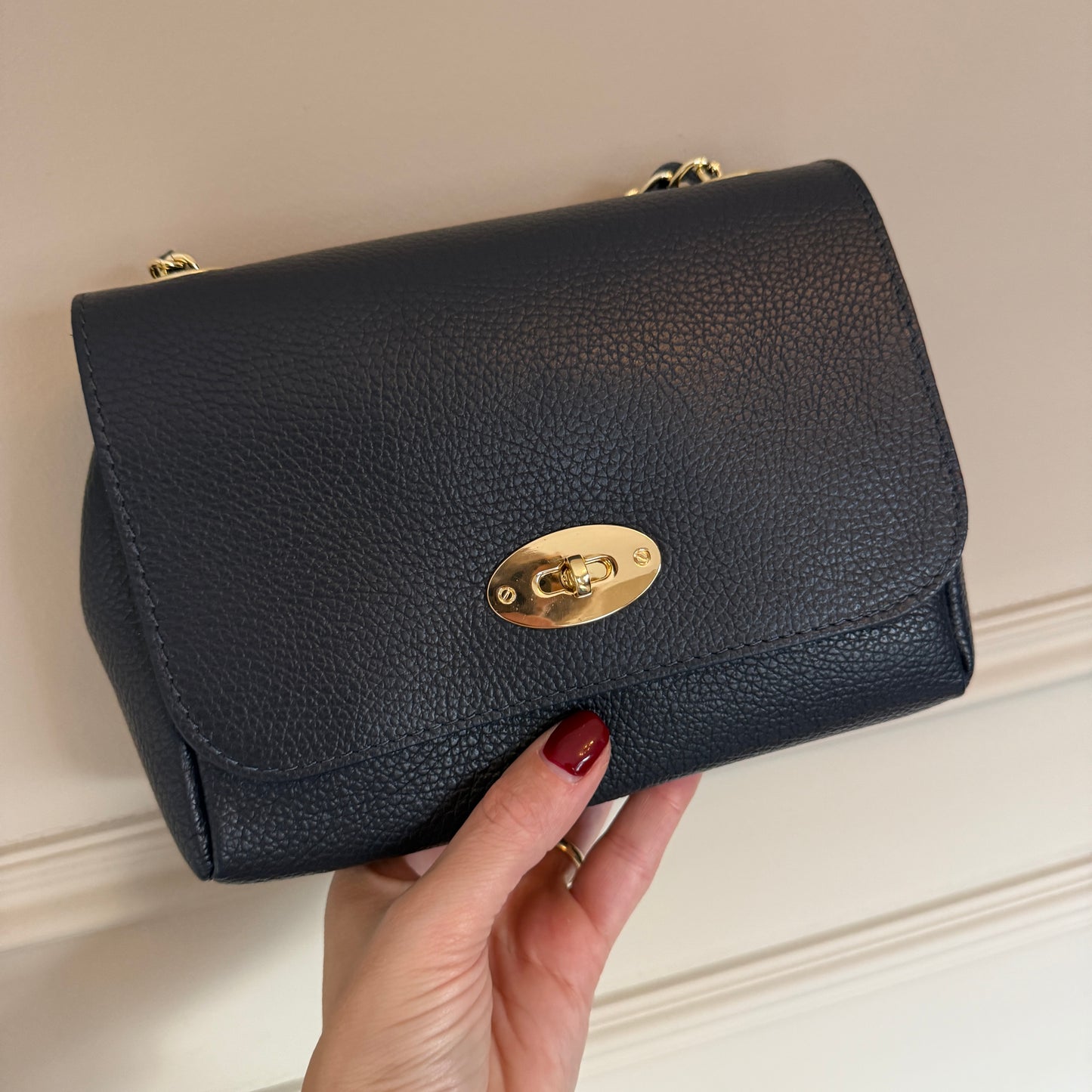 Tas Nina Leder Donkerblauw