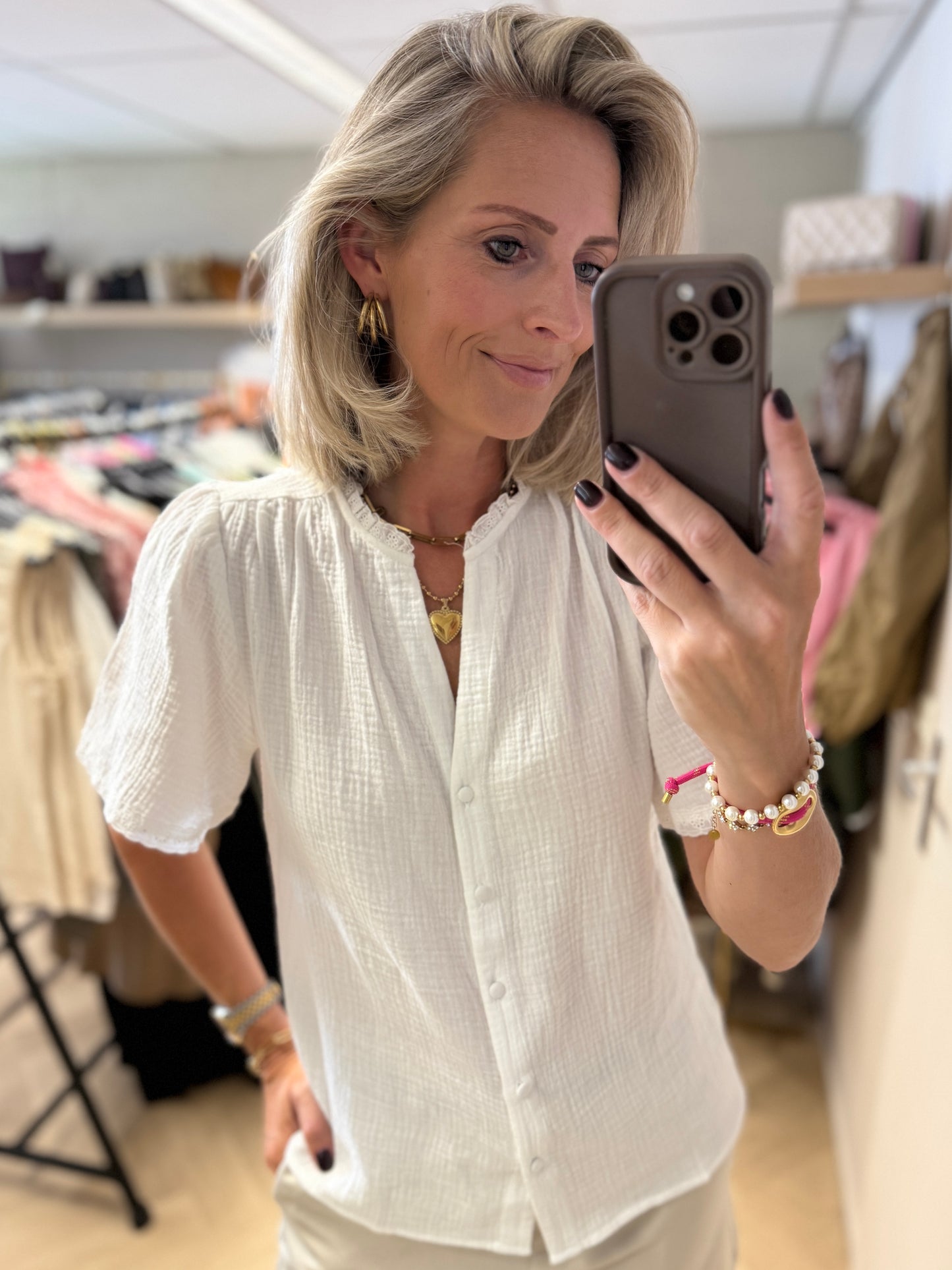 Blouse Marie Mousseline Wit