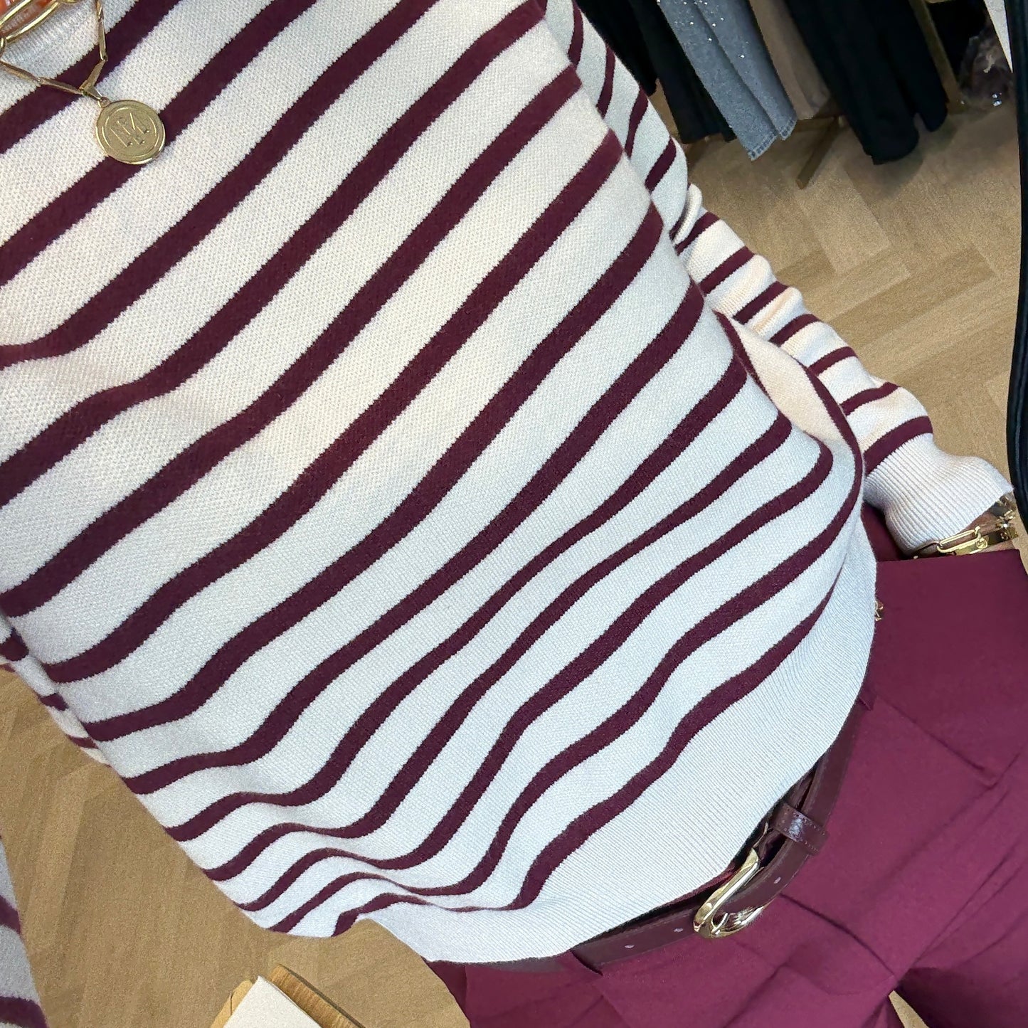 Trui Mila Streep Burgundy
