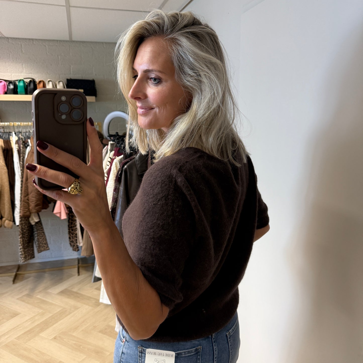 Vest Claudia Alpaca Donkerbruin
