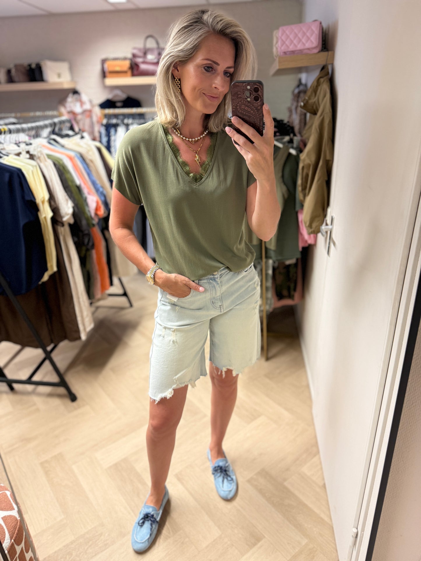 Shirt Barbara Kant Armygroen