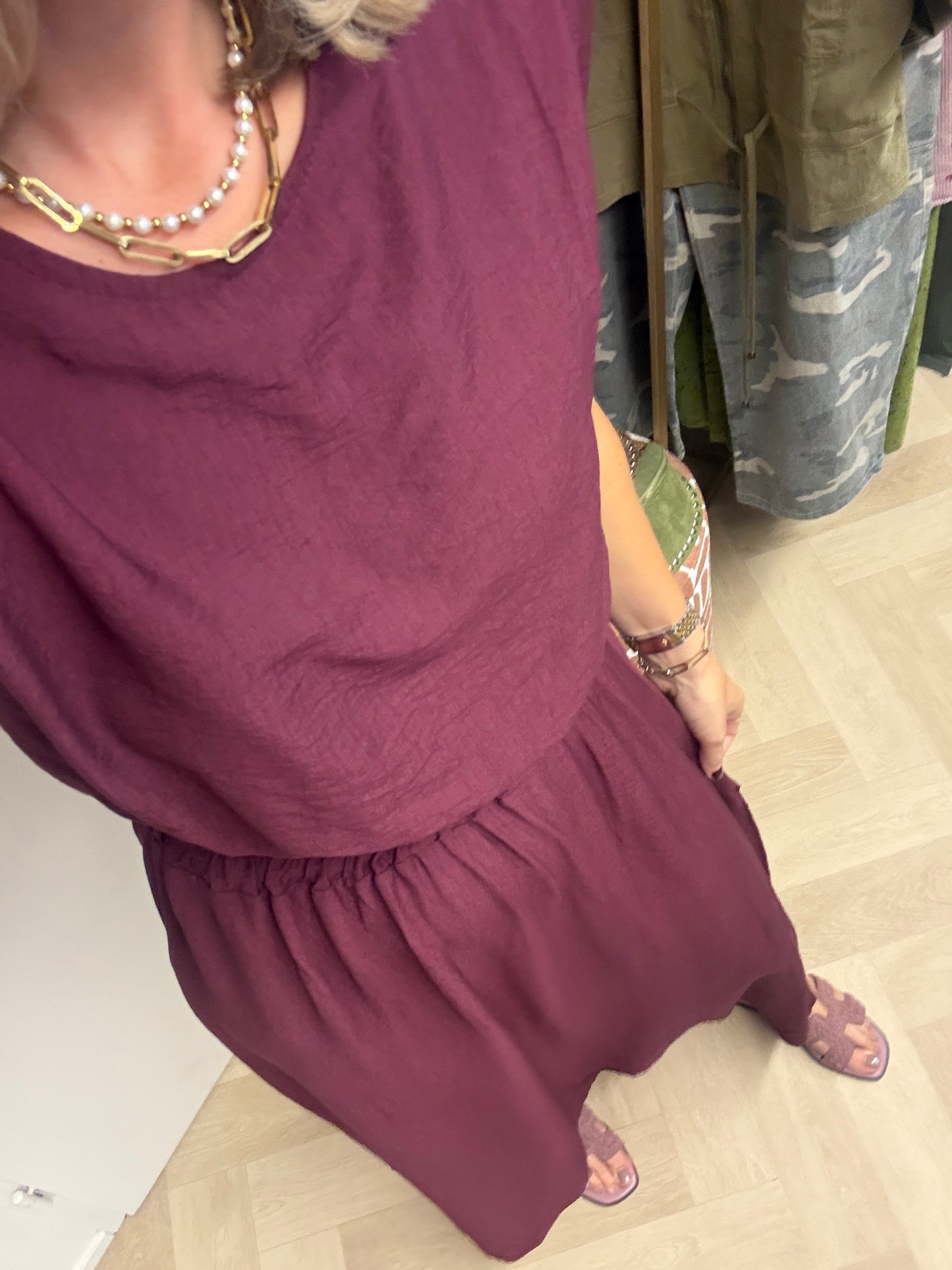 Co Ord Set Jurk Lola Burgundy