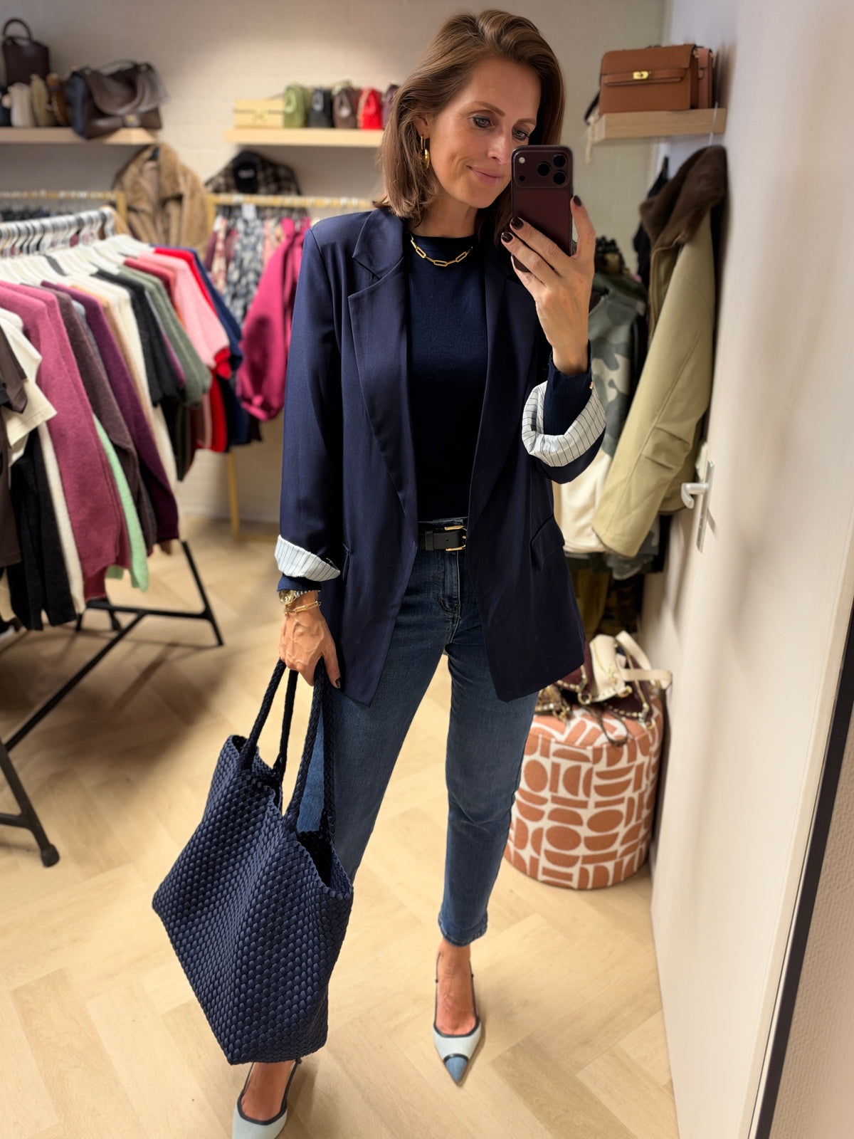 Trui Willie Knoopjes Mouw Donkerblauw