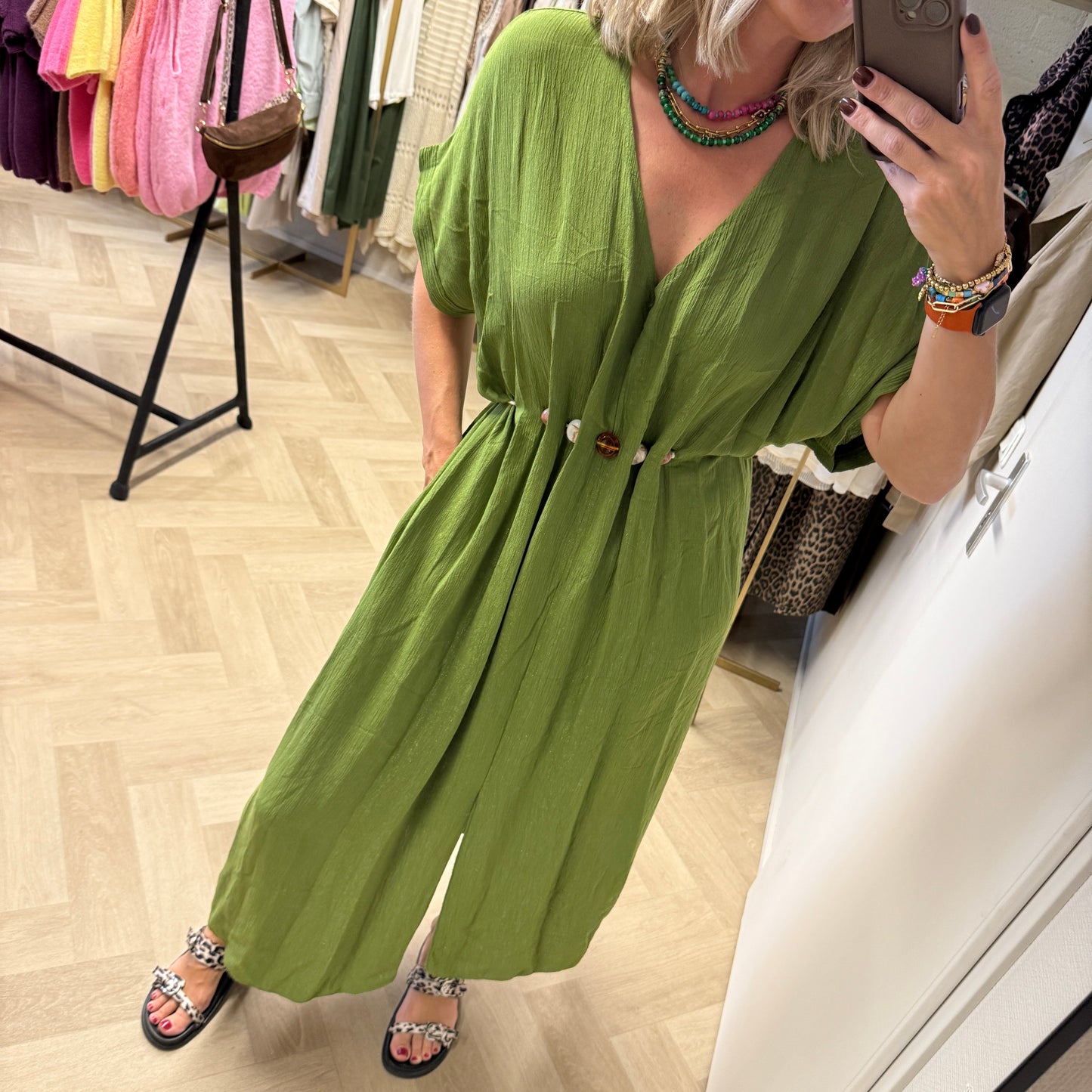 Jurk Joos Kralen Limegroen