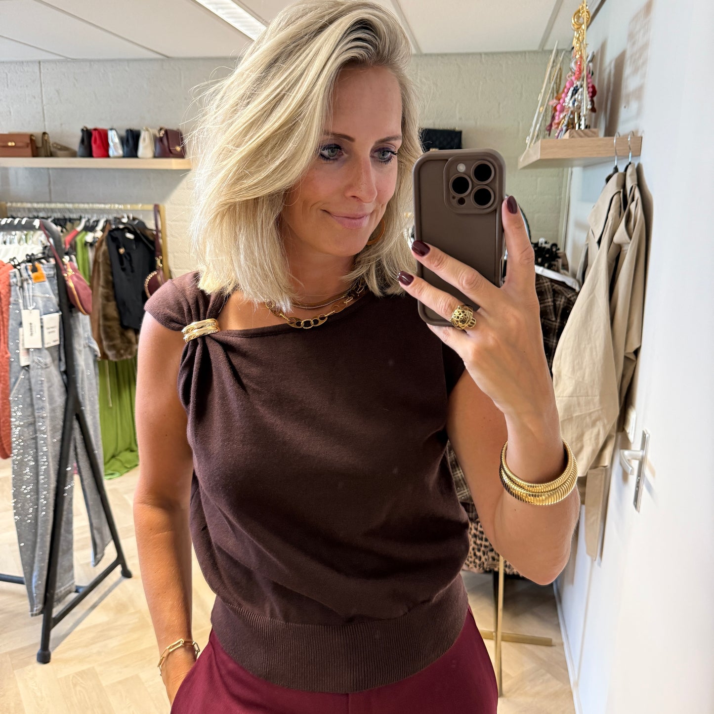 Top Sheila Woven Ring Choco