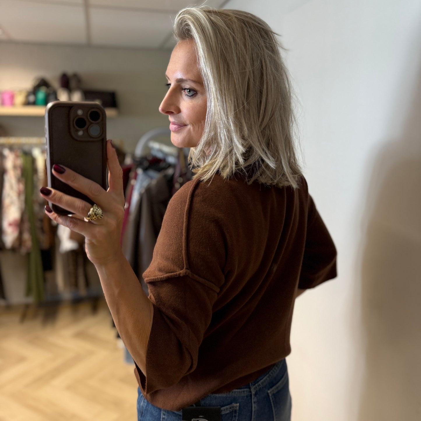 Trui Isabel Viscose Bruin